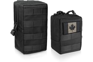 WYNEX 2 Pack Molle Pouches, Tactical EDC Utility Pouch Compact Water-Resistant, Organize Small Gear Gadget for Military Backp