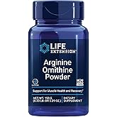 Life Extension Arginine Ornithine Powder, Promotes Muscle Health & Recovery, Gluten Free, Non-GMO, net Weight 150 Grams