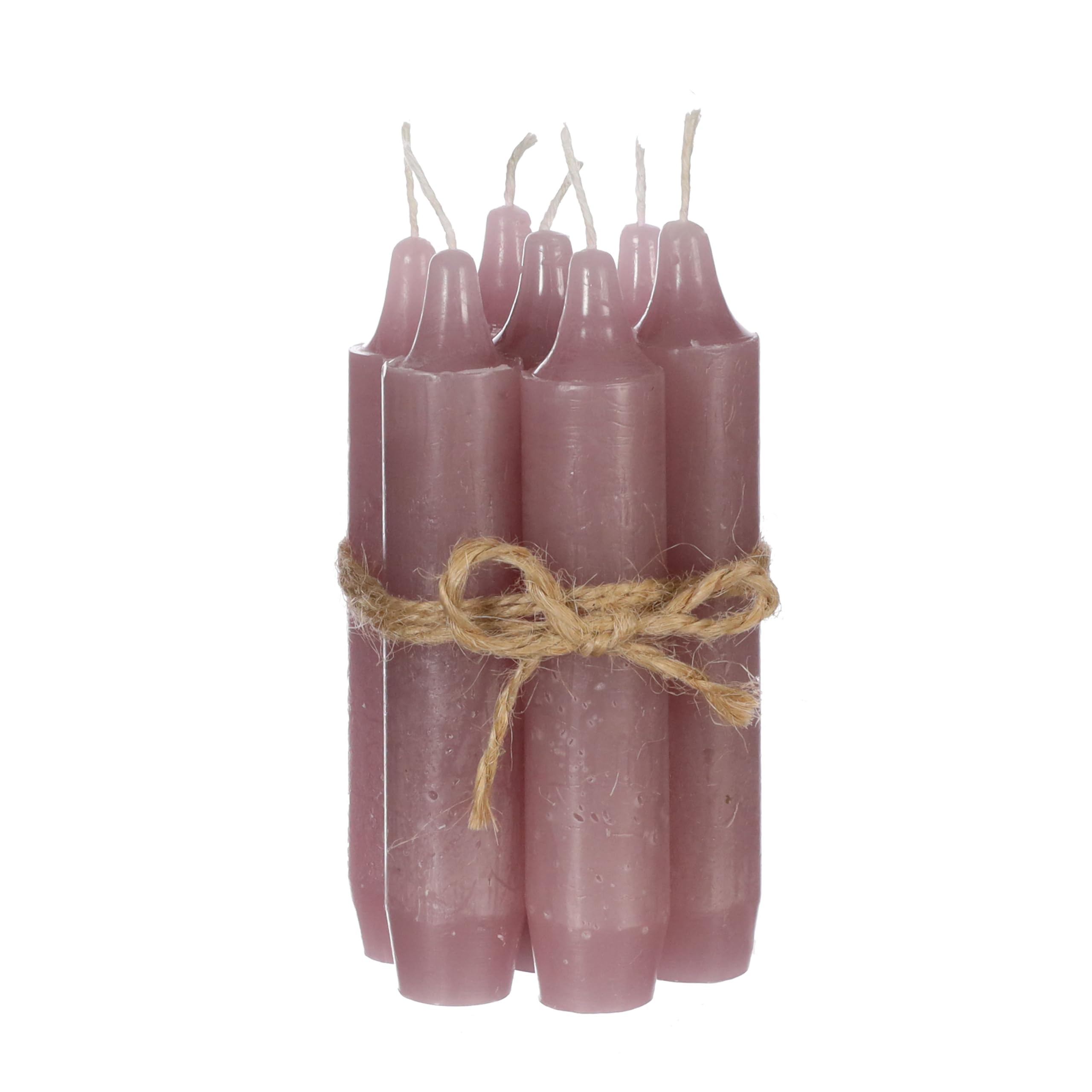Comforder Candle Set (7 Pieces), 11 cm Taper Candles Mauve, Table Candles Plain, 4+ Hours Burning Time