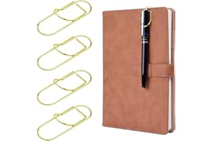 Wisdompro Pen Clip, 12 Pack Stainless Steel Pencil Clip Holder for Notebook, Books, Journal, Clipboard, Paper, etc. - Fits Almost Any Pen Size (Gold)
