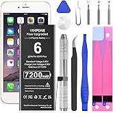 Battery for iPhone 6, [2025 New Upgraded] 7200mAh High Capacity New 0 Cycle Replacement Battery for iPhone 6 A1549 A1586 A158