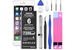 Battery for iPhone 6, [2025 New Upgraded] 7200mAh High Capacity New 0 Cycle Replacement Battery for iPhone 6 A1549 A1586 A158