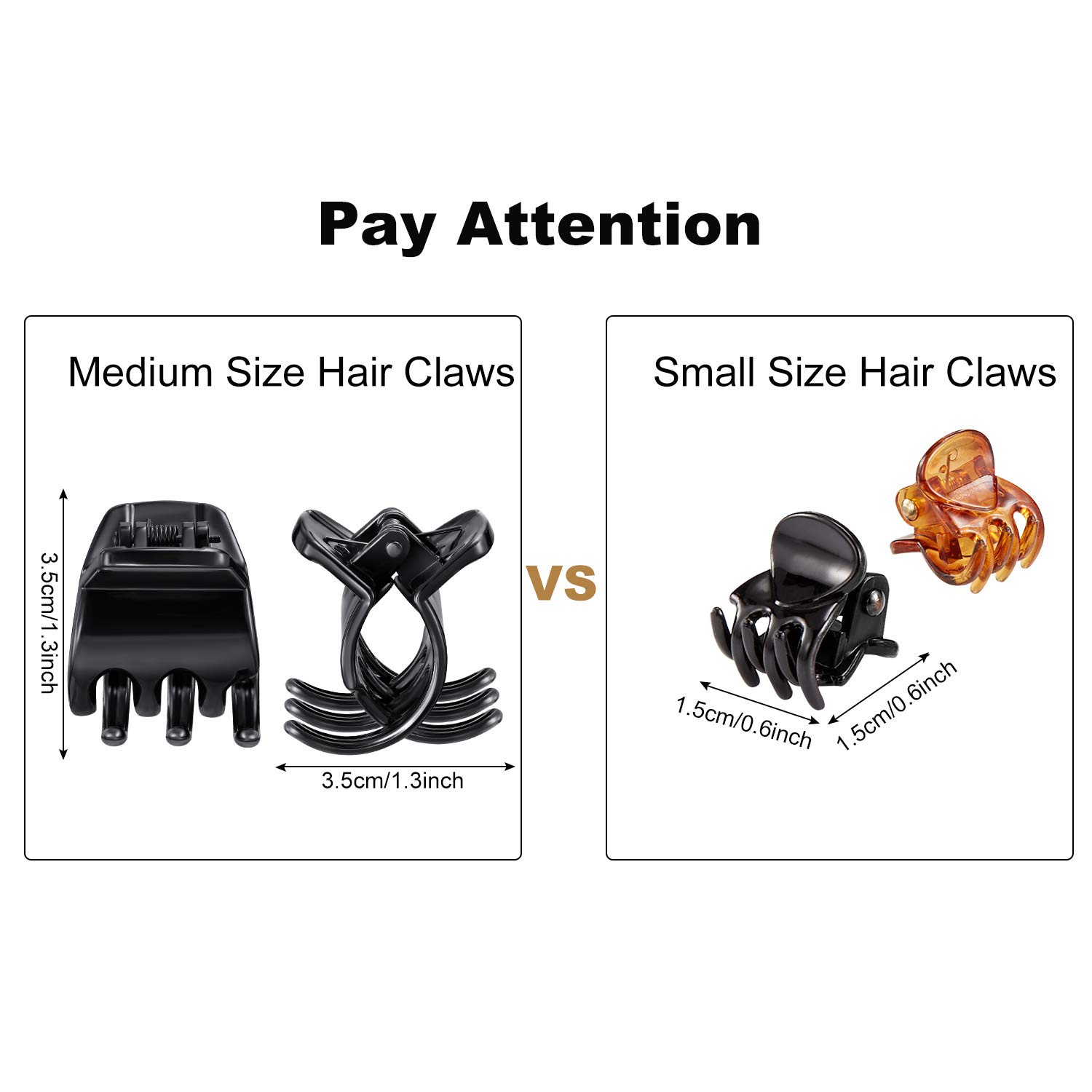 12 Pieces Hair Claw Clips Medium Size Hair Claws Hair Styling Accessories in 1.3 Inches for Women Girls : Beauty