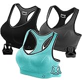 FITTIN Racerback Sports Bras for Women - Padded Seamless Support Bra for Yoga Gym Workout Fitness