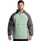 ATG mens Water Repellent Colorblock Raglan Half Zip Packable Windbreaker Jacket