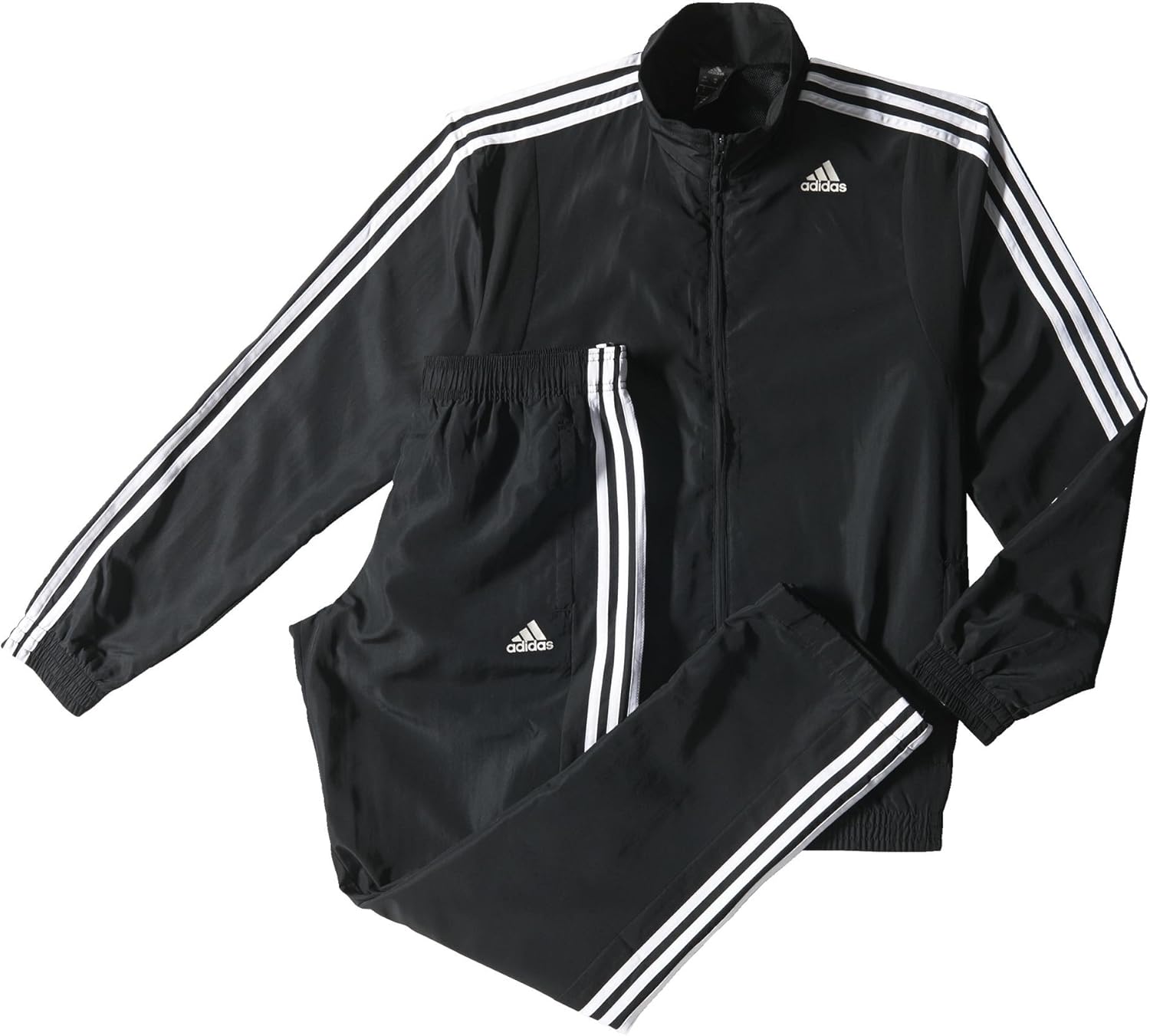 adidas 3 stripe basic poly tracksuit mens