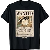 One Piece Anime Monkey D. Luffy Wanted Poster T-Shirt