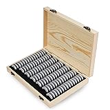 Wooden Coin Capsules Holder, Coin Storage Box Coin