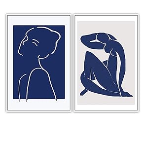 SIGNWIN 2 Piece Framed Canvas Wall Art Minimalism...