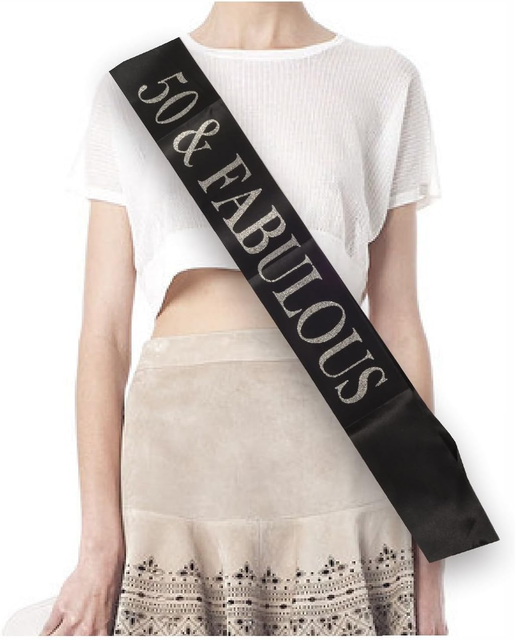 50th Birthday Gifts for Women, 50th Birthday Tiara and Sash, Happy 50th Birthday Party Supplies, 50 & Fabulous Sash and Crystal Tiara Birthday Crown for 50th Birthday Party Supplies and Decorations: Home & Kitchen