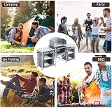 Warmiehomy Folding Camping Kitchen Unit Grey 175x40x110cm 3 Worktops view 8