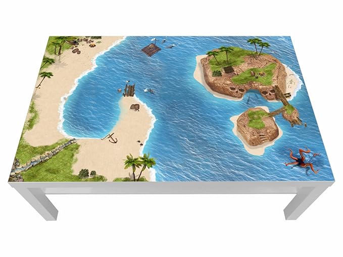 Stikkipix Piraten Möbelfolie | LCG06 | Passgenau für Den Lack Spieltisch von Ikea (Möbel Nicht Inklusive)