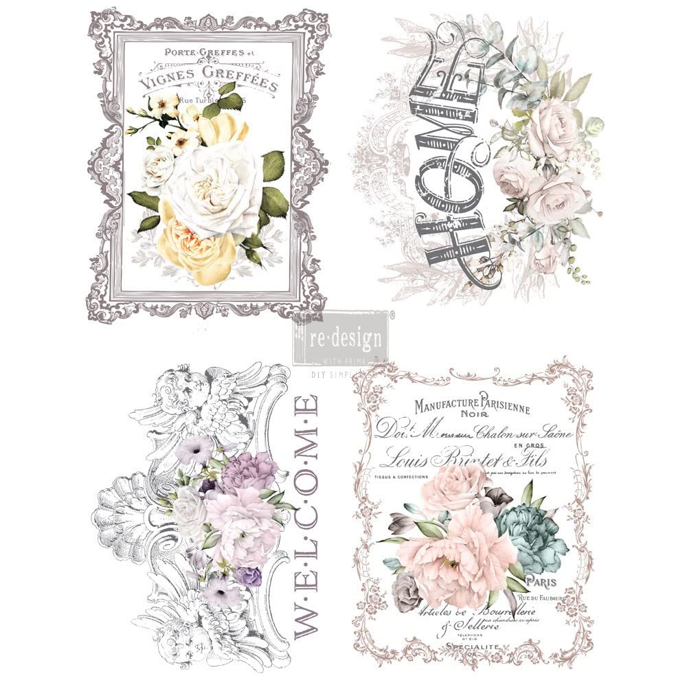 Prima Marketing Redesign Transfer-Floral Home, wood, Mixed, 11.25 x 15 x 0.01 inches