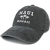 Trendy Apparel Shop Maui Hawaii with Palm Tree Embroidered Unstructured Baseball Cap