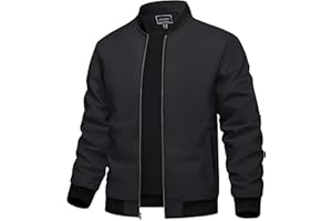 TACVASEN Men's Bomber Jacket Fall Lightweight Windbreaker Jackets for Men Spring Casual Golf Flight Full Zip Coats