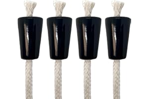 OENOPHILIA Oeno Afterglow Bottle Wicks, Glass Bottle Wick Holder, Use with Lamp Oil, Set of 2 (Black - Set of 4)