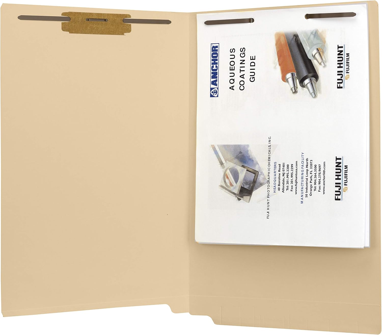The File King - Manila File Folder - Legal Size - Full Side Tab with 2 Fasteners in Positions 1 and 3 for Shelf Filing - Box of 50 : Office Products