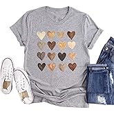 Womens Valentine Shirts Love Heart Graphic Tee T Shirts Teen Girls Cute Graphic T Shirts Tee Top