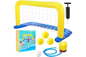 Relaxgiant 7 Pcs Floating Ball Game Set Floating Goal Inflatable Water Ball Summer Pool Game for Teens Family Pool Funny Professional Training