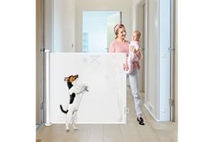BETERTEK 42" Tall X 75" Wide Retractable Baby Gates Extra Tall Baby Gate Tall Baby Gates for Dogs Tall Gates for Dogs Indoor Retractable Baby Gate Tall Baby Gates for Doorways Extra Tall Retractable Dog Gate