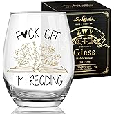 ZWV Wine Glass Gifts for Book Lover, F Off I’m Reading, Funny, Inspirational Book Club Christmas Birthday gifts for Bookworm, Readers Freinds, Funny Reading Accessories Librarian Bookish -56
