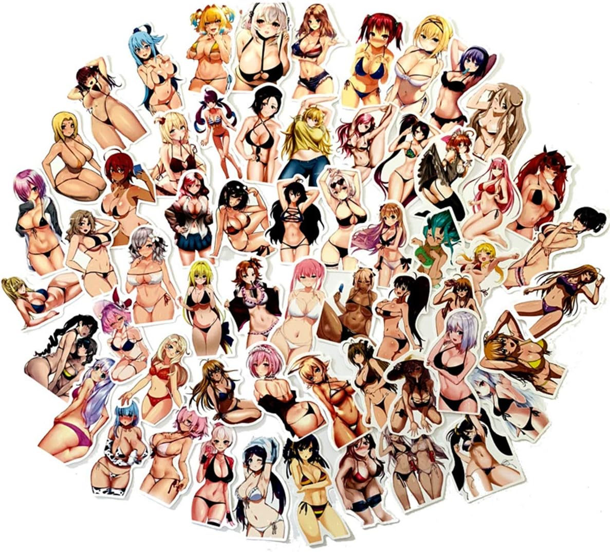 100pcs Anime Sexy Bikini Girl Laptop Stickers for Adult, Cute Lady&Loli Water Bottle Travel Case Car Skateboard Motorcycle Bicycle Luggage Guitar Bike Decal (Bikini Girl)