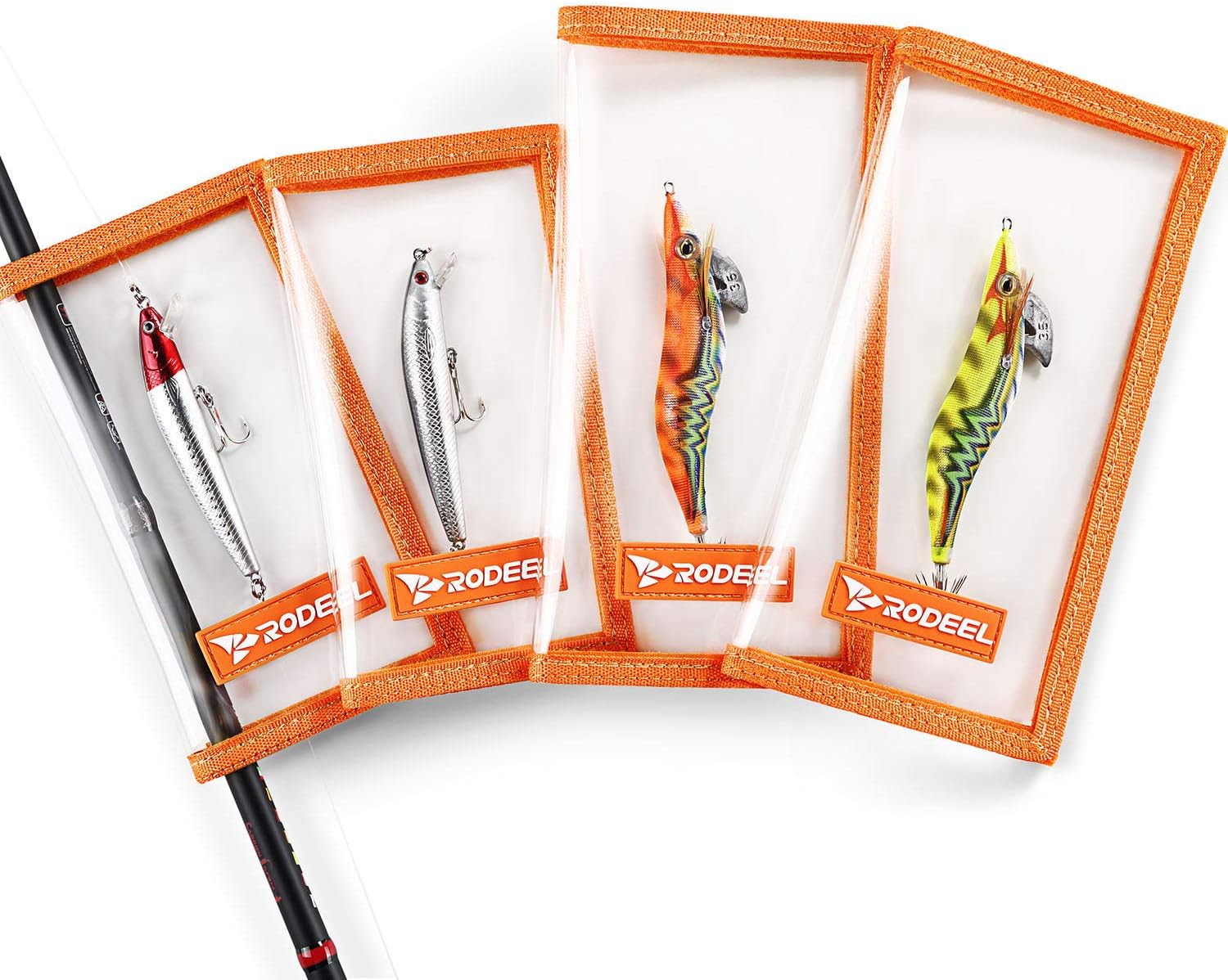 Rodeel Fishing Lure Wraps 4 Packs Clear PVC Lure Covers, with Hook Bonnets, Keeps Children, Pets and Fishermen Safe from Sharp Hook, Large Size: 8.5" x 4.4"，Medium Size: 7" x 3.8" : Sports & Outdoors