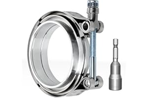 MARYSINO 3 Inch V Band Clamp Quick Release, Flange Male Female, 304 Stainless Steel Replacement For 3 Inch Exhaust Pipe 1 Pcs 3 V Band Clamp
