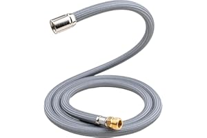LIBERAQUAR Faucet Hose for American Standard M922367-007220A, American Standard Kitchen Faucet Parts, Kitchen Sink Sprayer Supply Lines Pull Down Faucet Hose Replacement, Brass Adapter, 59”