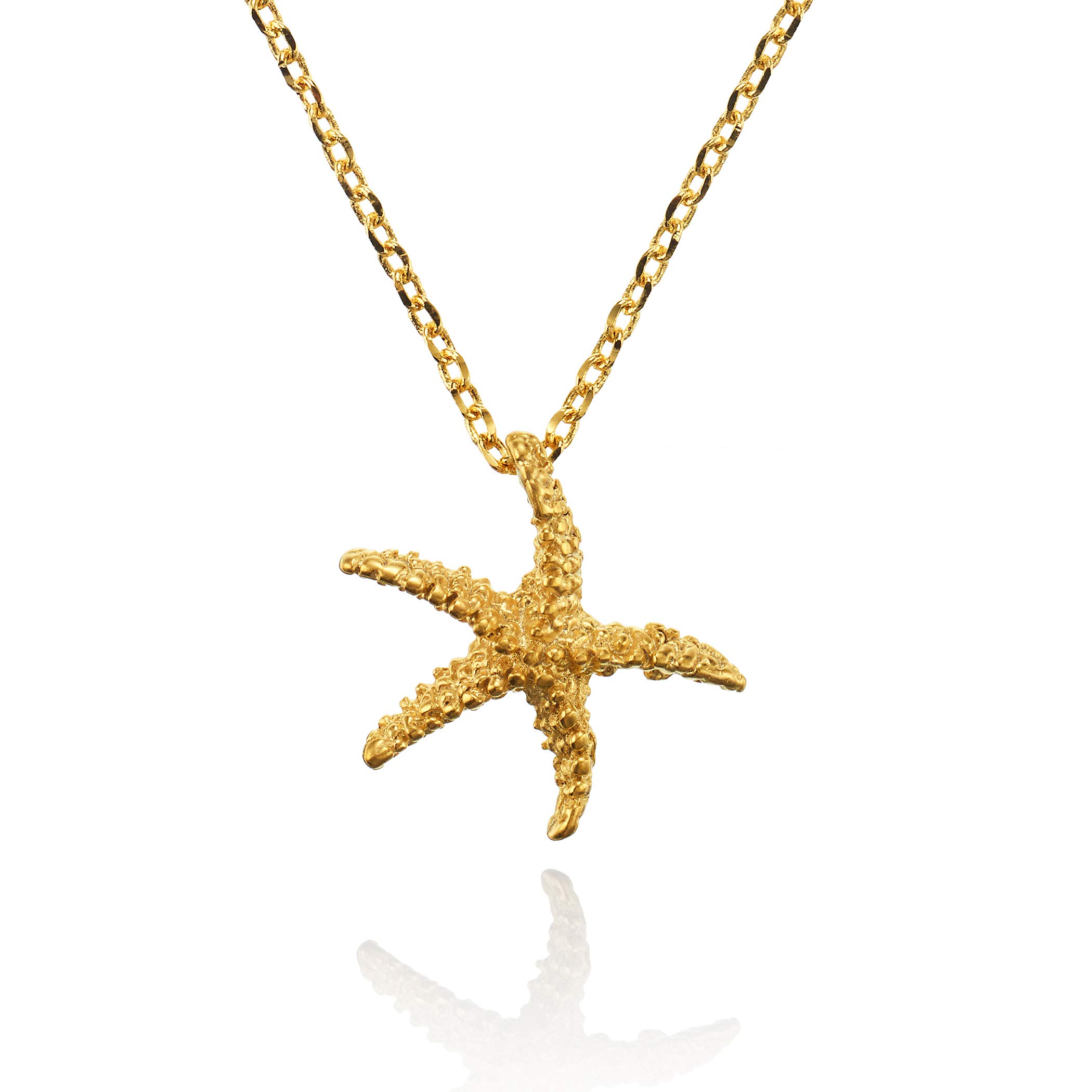 namana Gold Starfish Pendant Necklace for Women and Teenage Girls, Brushed Finish Star Necklace, Cute Dainty Gold Chain Necklace with a Starfish Pendant, Gold Jewellery Gifts for Women and Girls — image 1