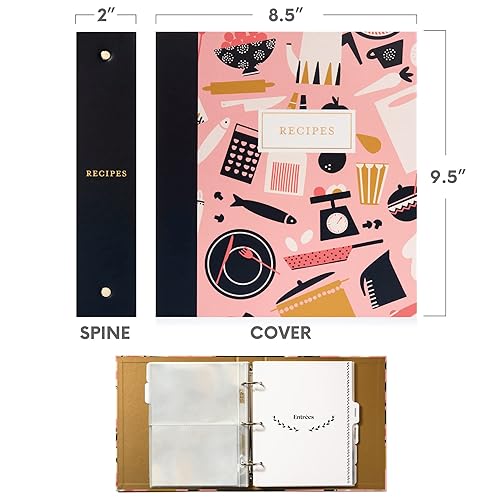 Jot & Mark 8.5" x 9.5" 3 Ring Recipe Binder with 50 Matching 4x6 inch Recipe Jot & Mark 8.5" x 9.5" 3 Ring Recipe Binder with 50 Matching 4x6 inch Recipe