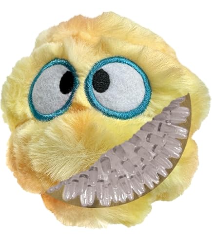 fouFIT Fuzzy Wuzzy Goof Ball Spiker 2-in-1 Dog Ball Toy, Blue