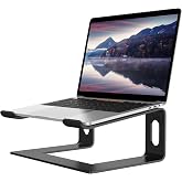 ALASHI Ergonomic Laptop Stand, Aluminum Desk Riser, 10-15.6", Black | Aluminum Computer Stand, Elevates 6", Detachable 3-Piece, Open Heat Dissipation, Non-Slip Rubber Pads,For Home Office