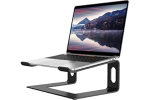 ALASHI Laptop Stand for Desk, Aluminum Computer Riser, Ergonomic Notebook Holder, Detachable Metal Laptops Elevator, PC Cooling Mount Support 10 to 15.6 Inches Notebook, Black