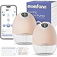 MOMFANN Breast Pump Wearable, Hands-Free APP Control Portable Breastfeeding Pump with Efficient Milk Output, Leak-Proof Design, Discreet, Quieter, 3 Modes 9 Levels Electric Breast Pump, Beige