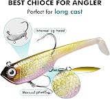 Truscend Pre-Rigged Jig Head Soft Lures Shadtale Paddle Tail Swimbaits view 4