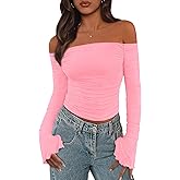 PRETTYGARDEN Women's Long Sleeve Mesh Crop Shirt