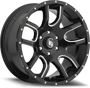 LRG Rims LRG108 Two Time Black Wheel with Milled Accents (20x12/8x170mm ...