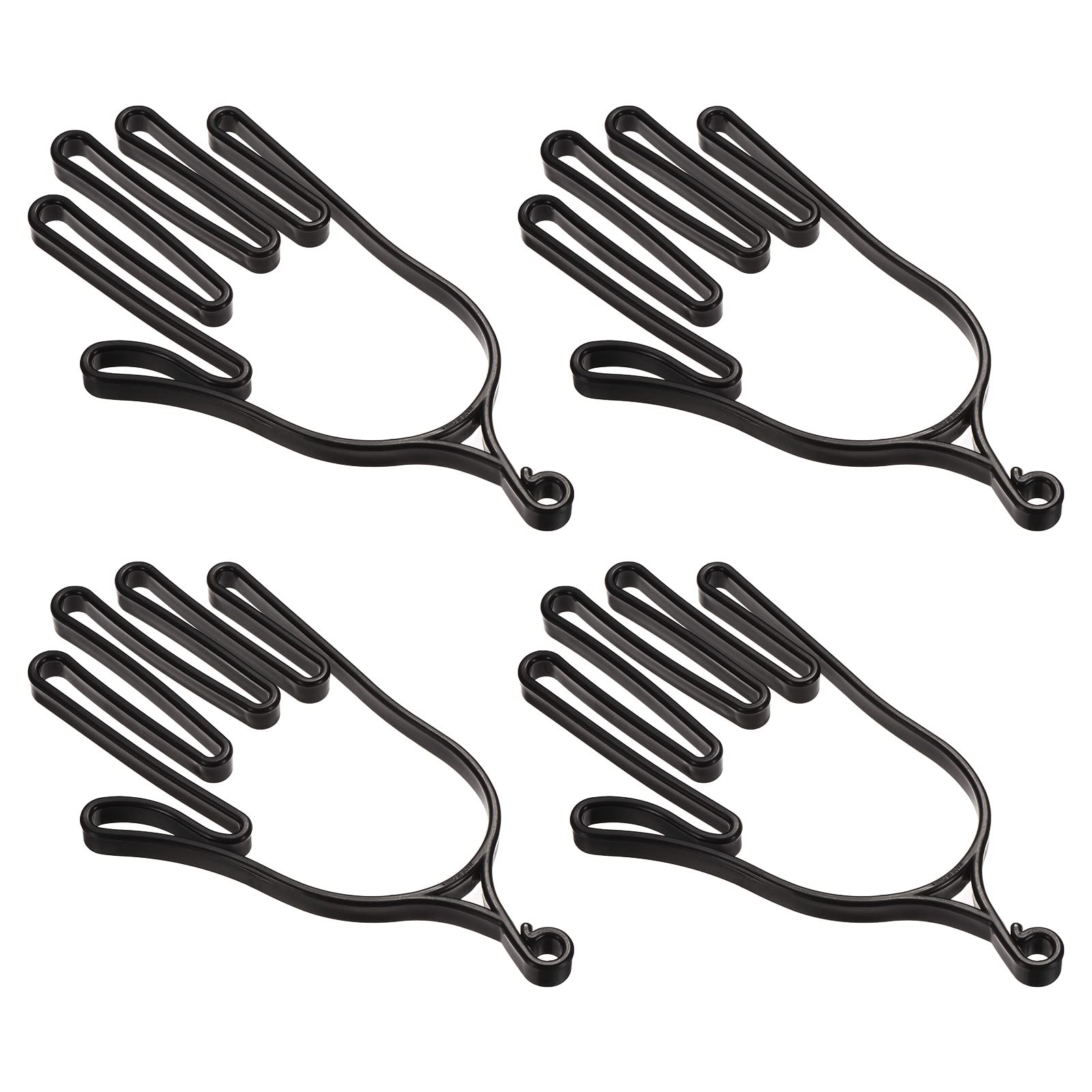 PATIKIL Golf Gloves Stretcher, 4 Pack Plastic Keeper Support Rack Holder Dryer Hanger Frame for Sports Gloves Maintenance, Black