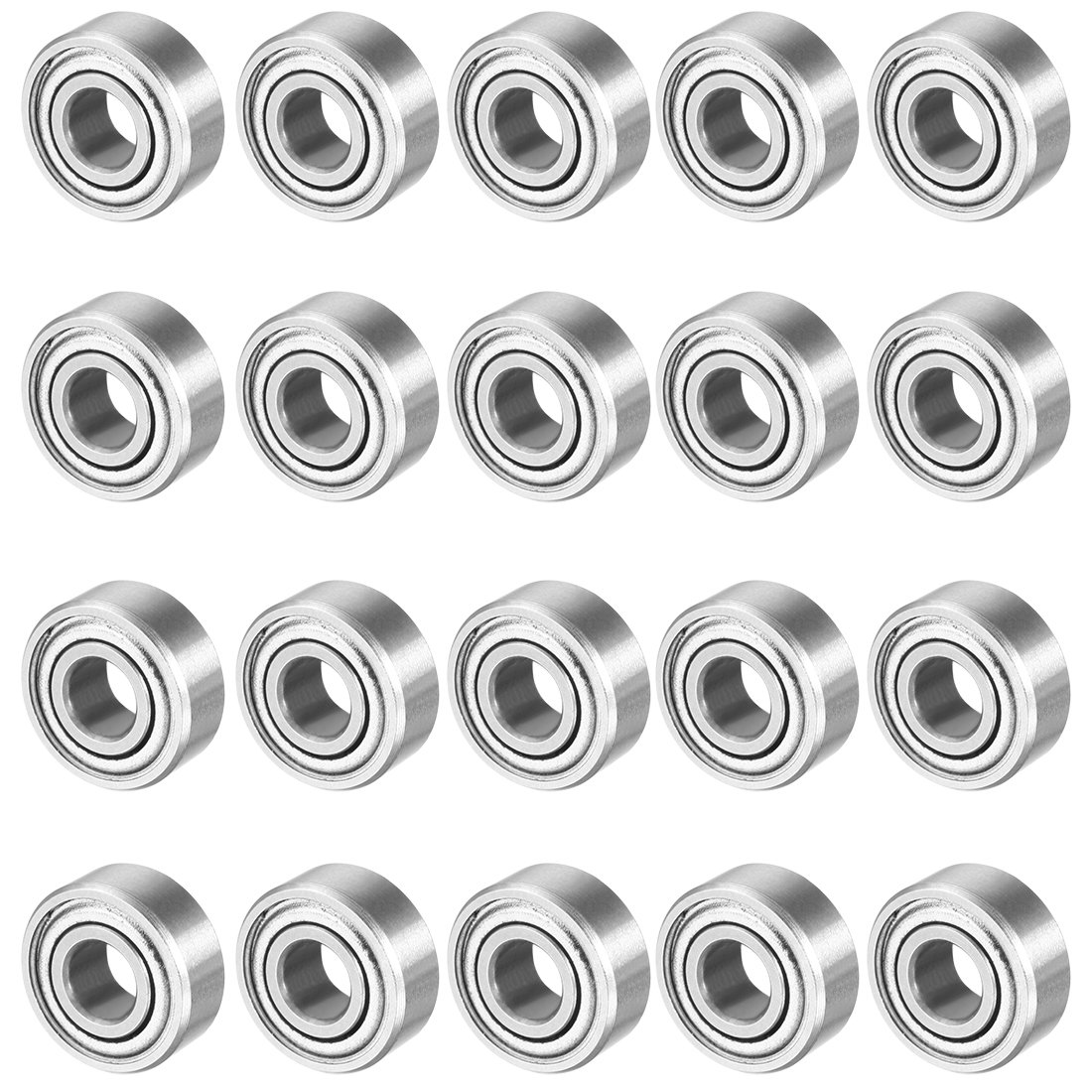 Sourcingmap 20pcs MR104ZZ 4mmx10mmx4mm Double Shielded Miniature Deep Groove Ball Bearing