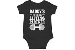FUNNWEAR Daddy's Future Lifting Partner - Funny Baby Essentials Bodysuit - Newborn Boy Girl Clothes