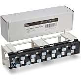 TRUE CABLE Cat6A Unshielded 12-Port Blank Toolless Modular Keystone Patch Panel, 3-D Staggered Design, Wall Mount with 89D Bracket &amp; Mounting Hardware, High Density, Cat5e &amp; Cat6 Compatible, Black