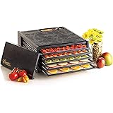 Excalibur 3500B 5-Tray Electric Food Dehydrator with Adjustable Thermostat Accurate Temperature Control Faster and Efficient Drying Includes Guide to Dehydration Made in USA, 5-Tray, Black