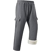 Gihuo Men's Fleece Pants Winter Sherpa Lined Sweatpants Thick Joggers Pants