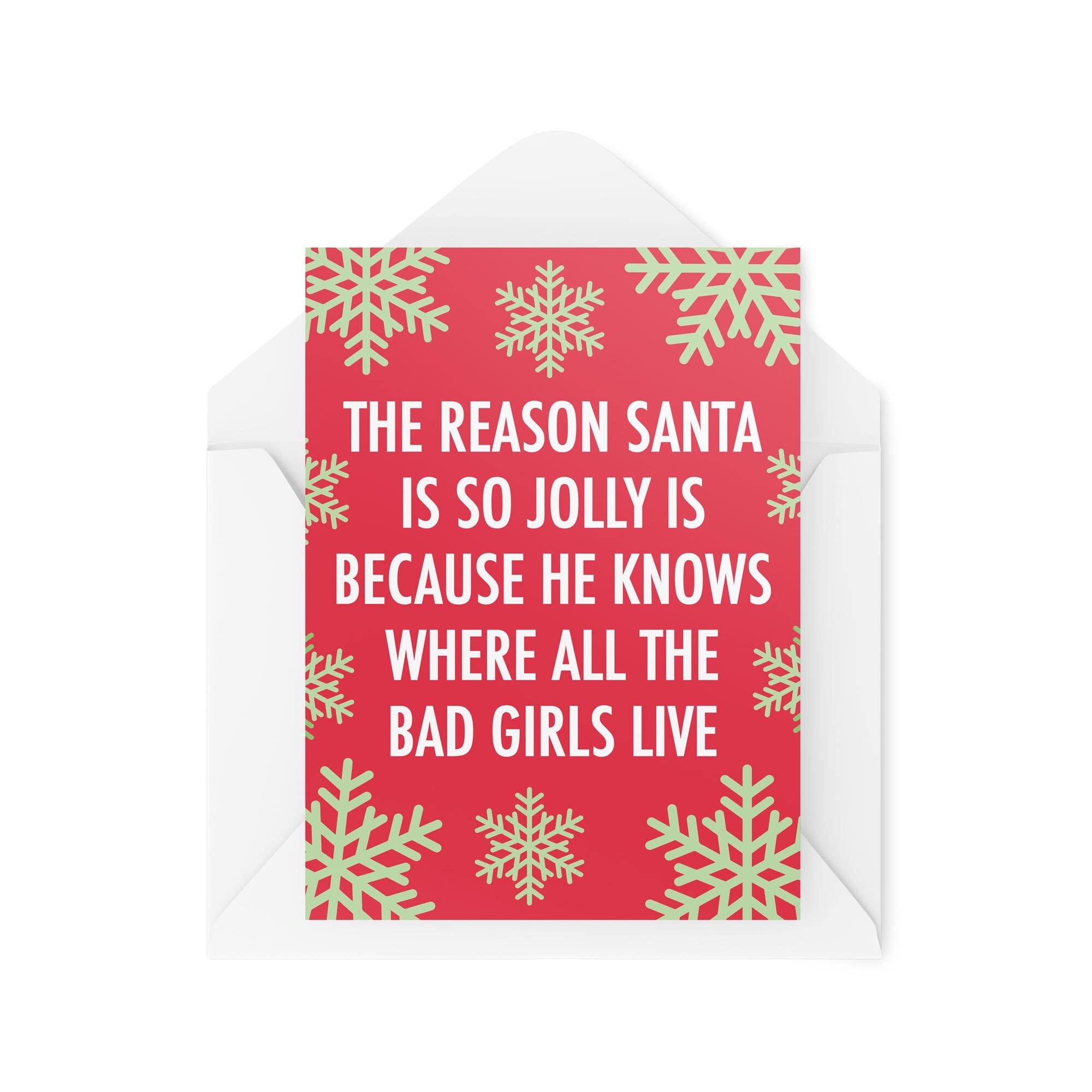 Funny Christmas Cards | Santa Clause Is So Jolly Bad Girls Card | For Her Him Novelty Joke Banter Adult Festive Cheeky Rude | CBH725