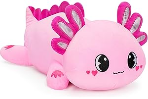 Officygnet Axolotl Plush, 13" Soft Stuffed Animal Plush Toy, Cute Axolotl Plushies Pillow, Kawaii Plushies Dolls for Kids, Pink Axolotl Gift for Girls Boys