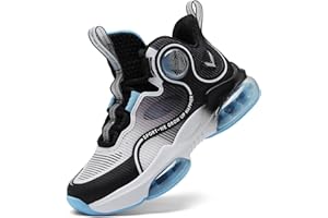 VITUOFLY Kids Basketball Shoes Boys Air Cushion Sneakers Girls Mid Top School Hoops Shoes Non-Slip Outdoor Sports Running Gym Comfortable Durable Little Kid/Big Kid