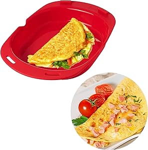 Silicone Omelette Maker, LACE INN Microwave Oven Non Stick Omelette Maker To Make Egg Roll Baking Pan Omelette Tools Quick and Easy Breakfast Set