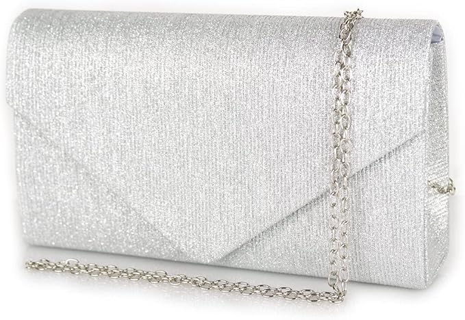 Pochette Donna Elegante Oro Con Catenella - Borsetta Clutch Da Cerimonia E Serata - Foto 9