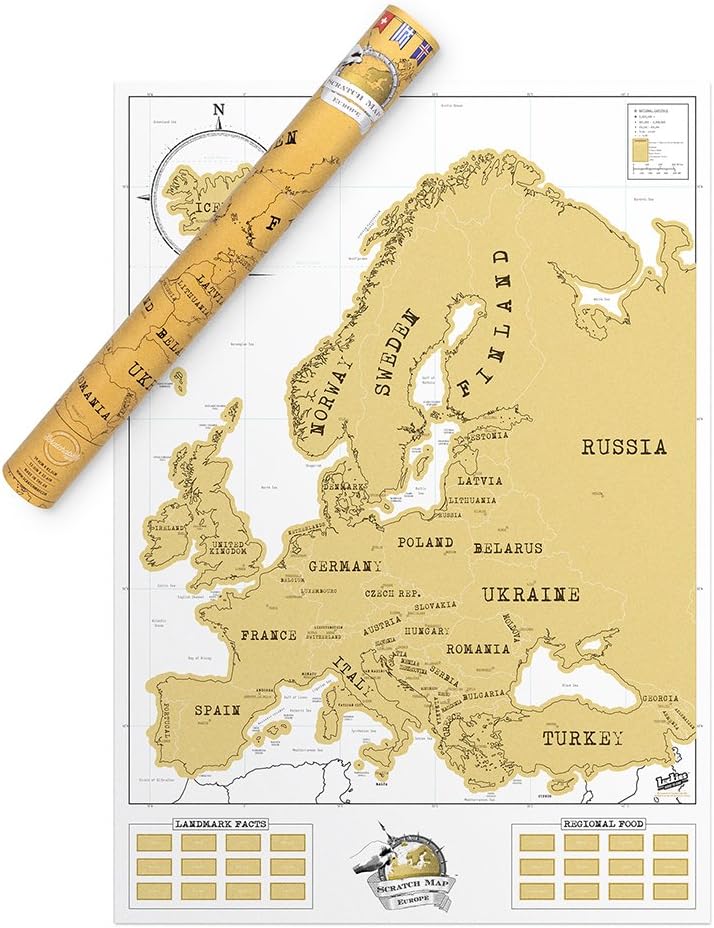 Carte à Gratter De Voyage En Europe De Luckies Of London Carte à Gratter Compacte Personnalisée Belle Affiche à Gratter Excellente Carte